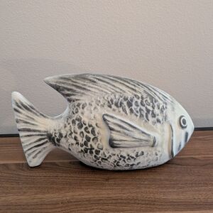 17" x 8" Ceramic decorative fish nautical beach theme decor .